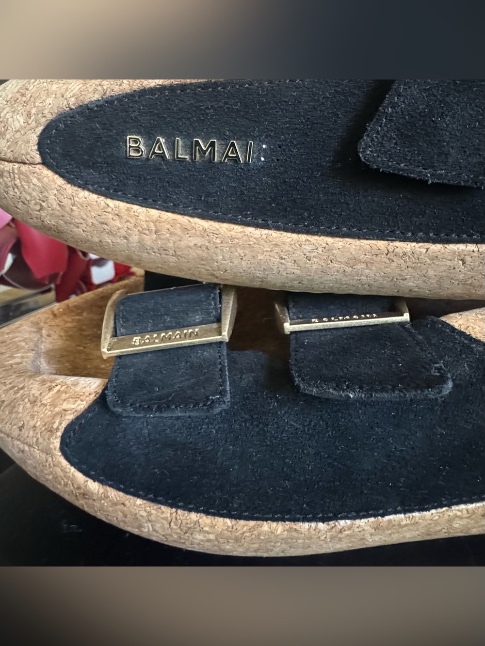 Balmain B-It Leather and Cork Miles Sandals - Picture 7 of 11